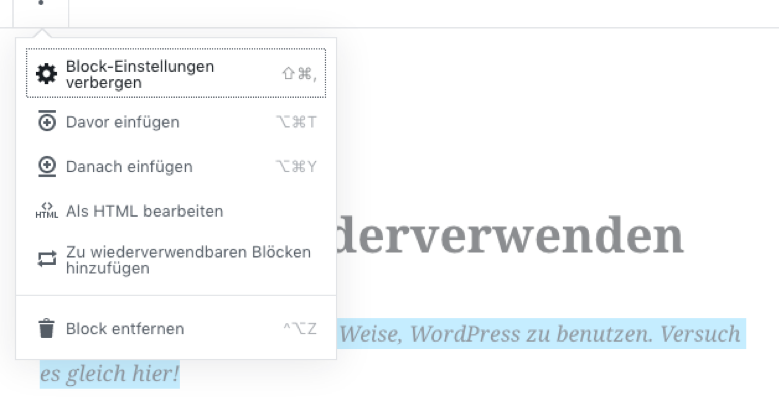 Gutenberg Editor Blocksystem